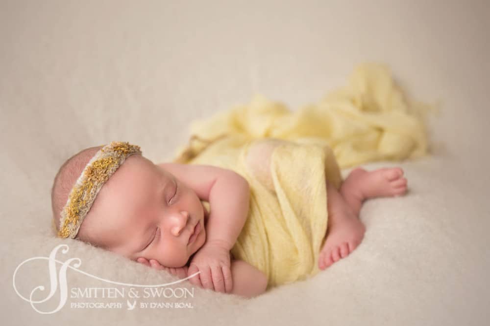 sleepy baby wrapped in yellow {fort collins newborn photographer}