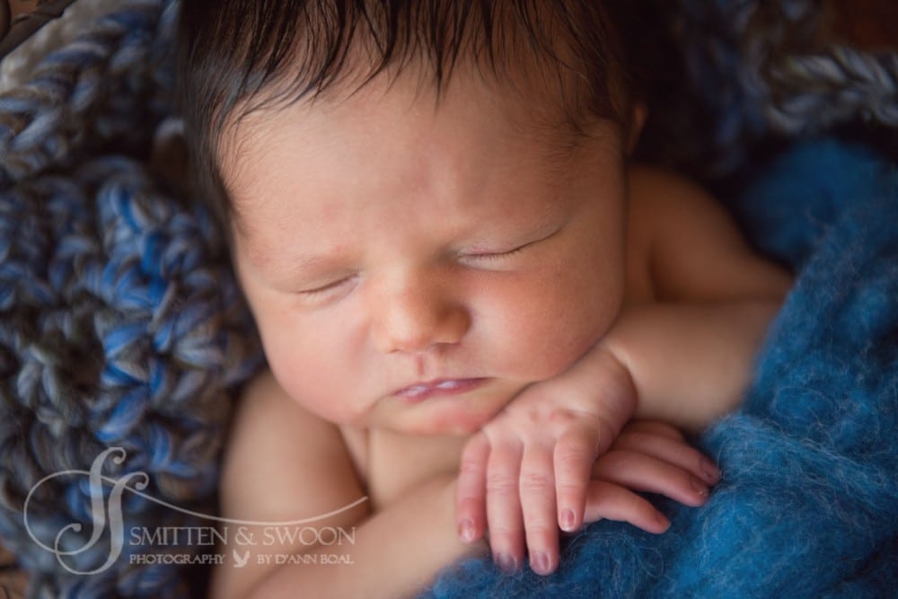 close up of baby boy face {boulder newborn photographer}