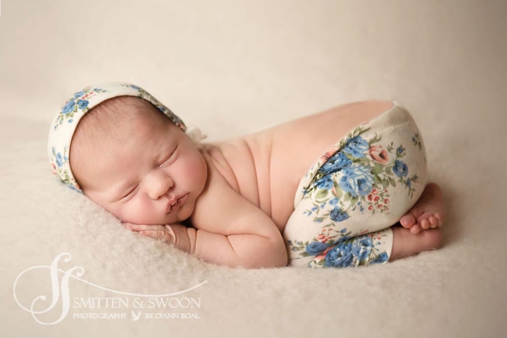 newborn baby girl flower pants {boulder newborn photographer}