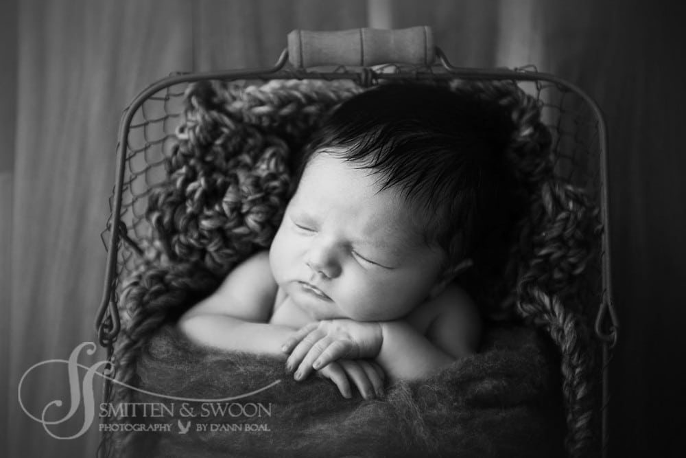 black and white baby boy sleeping {newborn photographer boulder}