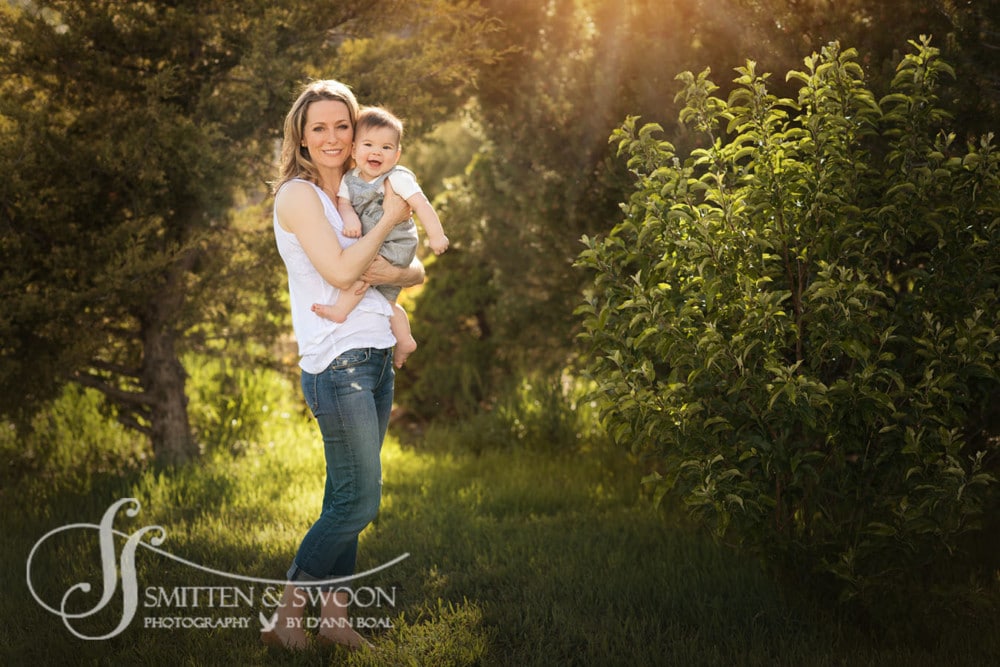 beautiful mom holding baby boy in garden {boulder family photographer}