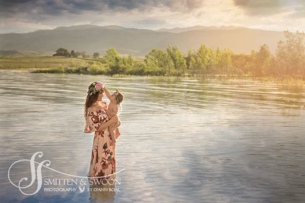 mother and daughter in lake {boulder family photographer}