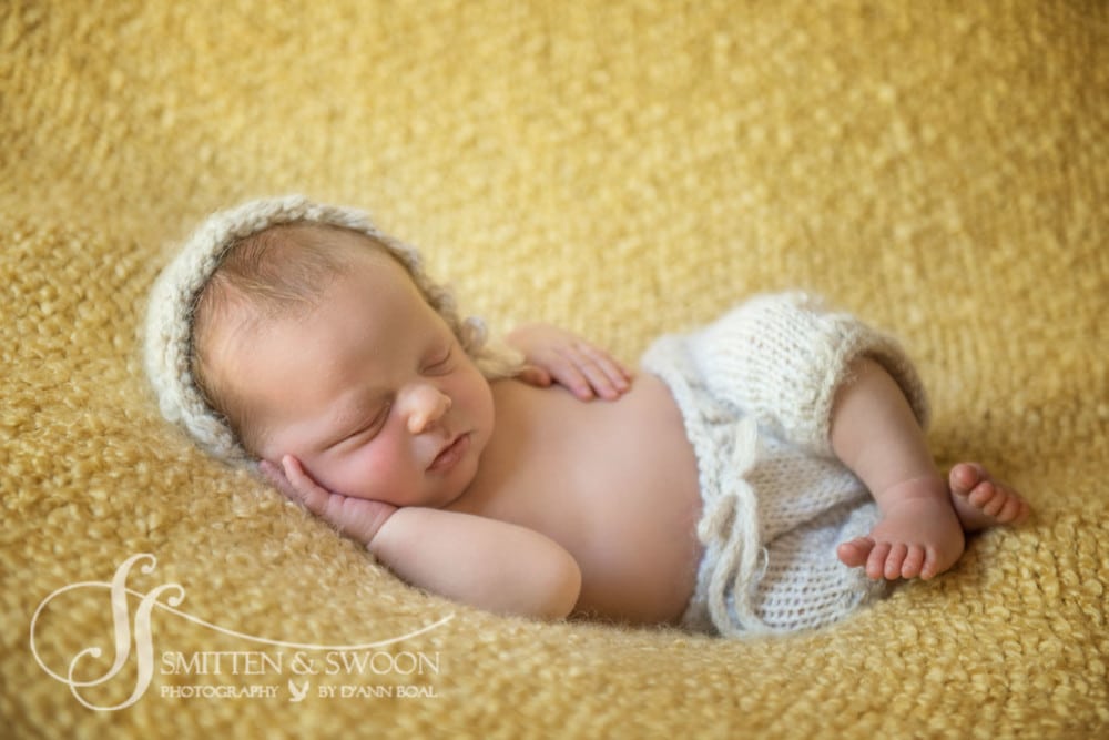 baby boy sleeping on yellow {boulder newborn photographer}