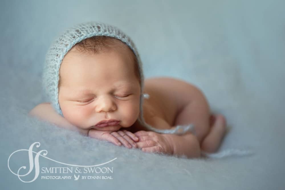 perfect newborn pose boy in blue {boulder newborn photographer}