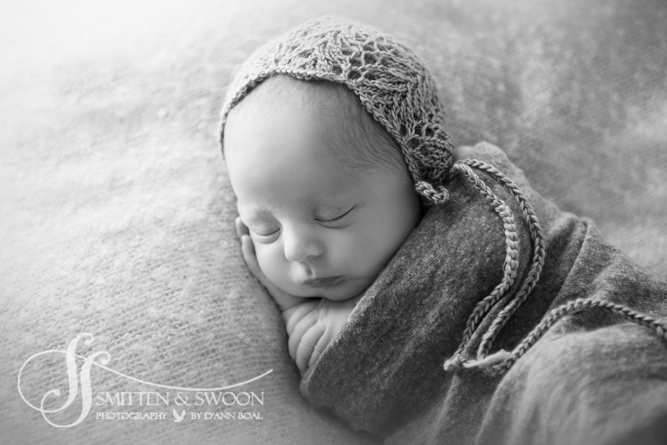 baby girl sleeping black and white boulder newborn photographer